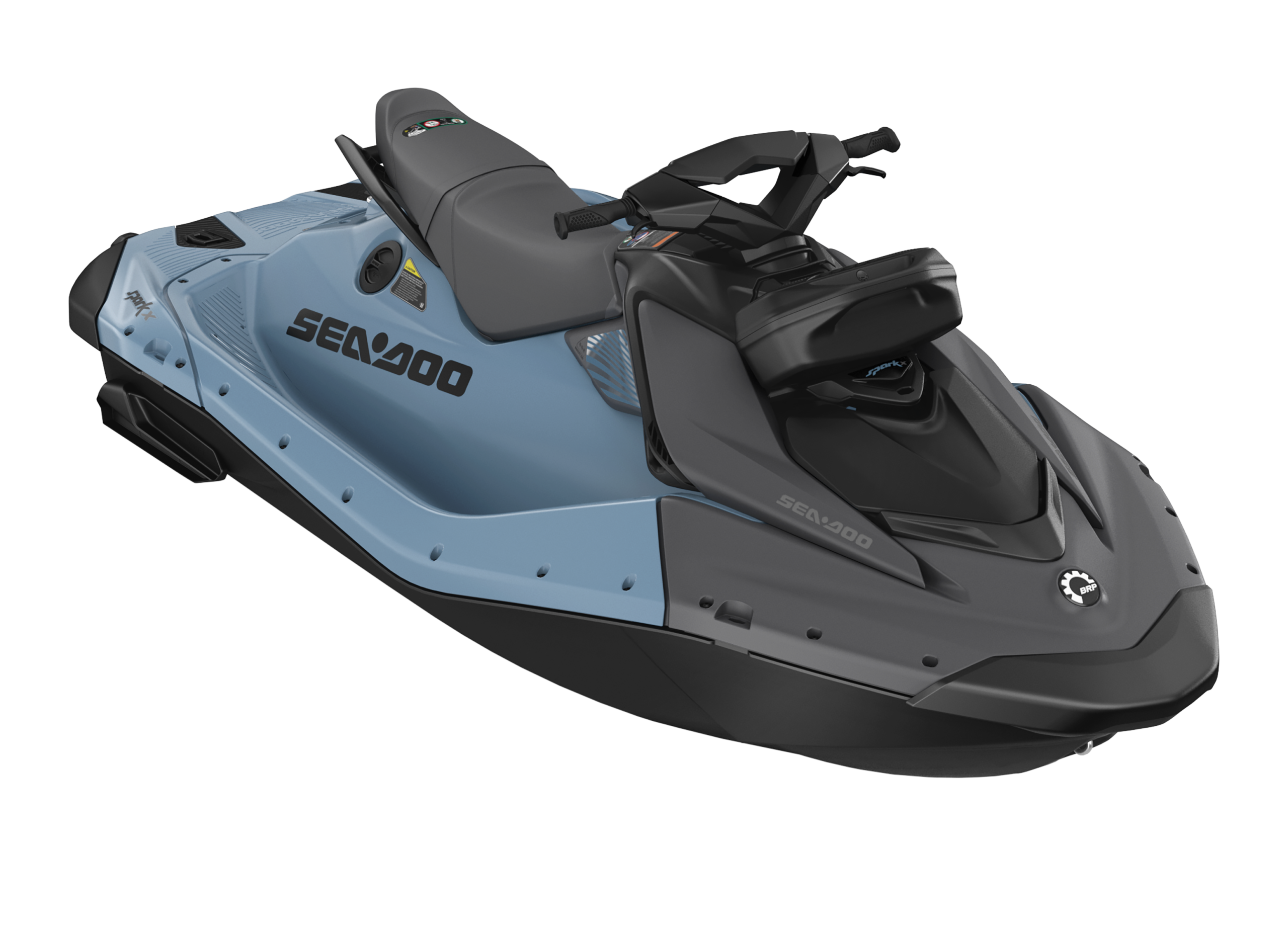 SEA-DOO Spark X 110 Blue Mist and Deep Black 1 SEA MY27 PWC SPARK X 2up Portable 2x25W M 110 BLUE MIST DEEP BLACK 00068VD00 STUDIO 3300x2396 NO SHADOW 34F NA scaled